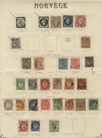 NORWAY: Collection In Very Old Album Pages, Including Scarce And Interesting Stamps - Andere & Zonder Classificatie