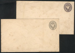 RUSSIA: 2 Very Old Stationery Envelopes, With Some Age Spots, Interesting! - Andere & Zonder Classificatie