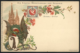 SWITZERLAND: Classic Stamp And Coat Of Arms Of Basel, Circa 1900, Unused, Excellent - Bâle