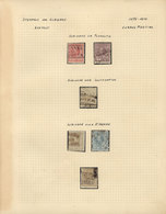 SURINAME: Collection Of 17 Stamps On 2 Album Pages, With Rare And Interesting Cance - Surinam