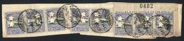 URUGUAY: Issue Of 1919, 5c., 8 Examples On Fragment Of Cover, VF Quality, Very Nice - Uruguay