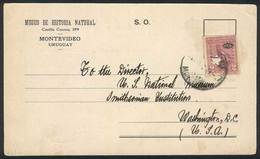 URUGUAY: Card Of The Museum Of Natural History Sent To USA On 26/DE/1927, Franked B - Uruguay
