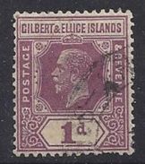 Gilbert And Ellice Islands 1912 1d (o) - Gilbert & Ellice Islands (...-1979)