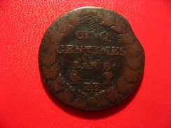 France - 5 Centimes An 8 BB Sur A, Strasbourg Sur Paris Dupré 5051 - 1795-1799 Direktorium