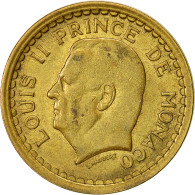 Monnaie, Monaco, Louis II, Franc, Undated (1945), Poissy, TTB, Aluminum-Bronze - 1922-1949 Louis II.