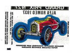 IMAGE TATOUAGE TATOO AUTOMOBILE GRAND PRIX N27 ALFA ROMEO 1937 - Other
