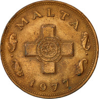 Monnaie, Malte, Cent, 1977, British Royal Mint, TB+, Bronze, KM:8 - Malta