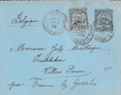 1898 - TUNISIE - ENVELOPPE ENTIER POSTAL De TUNIS => FRASNES LEZ GOSSELIES (BELGIQUE) - Cartas & Documentos