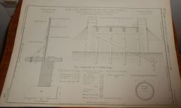 Plan De Garde Corps économiques En Fer Creux Des Ponts De Saône Et Loire. Système Gandillot. 1856. - Travaux Publics