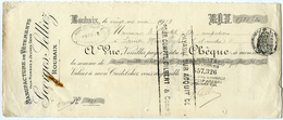 59 : ROUBAIX - CHEQUE : GEORGES SELLIEZ, 1919 / CASTEL - STE MARIE EGLISE, MANCHE - Cheques & Traveler's Cheques