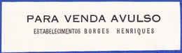 Old Label/ Ancienne  Etiquette - Estabelecimentos Borges Henriques // Pharmacy Produts -  Portugal - Labels