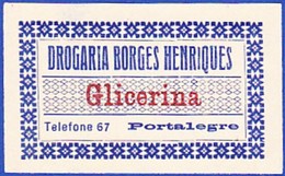 Old Label/ Ancienne  Etiquette - GLICERINA, Estabelecimentos Borges Henriques // Pharmacy Produts -  Portugal - Etiquetas