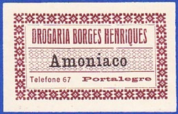 Old Label/ Ancienne  Etiquette - AMONIACO, Estabelecimentos Borges Henriques // Pharmacy Produts -  Portugal - Etiquetas