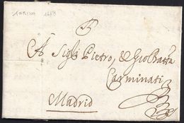1668. TORINO TO MADRID. VERY FINE EARLY COVER. - Altri