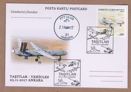 AC - TURKEY POSTAL STATIONARY - VEHICLES PLANE ANKARA, 23 NOVEMBER 2017 - Postal Stationery