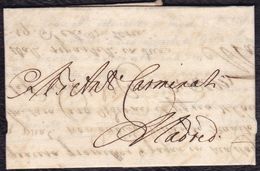 1676. AMSTERDAM TO MADRID. VERY FINE 17TH CENTURY MAIL PRIVATELY CARRIED. VERY FINE WAXSEAL ON REVERSE. - ...-1852 Prephilately