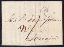 1814. AMSTERDAM TO TARRAGONA. PRIVATELY CARRIED MATTER TO PARIS (TRIANGULAR P BLACK) AND 7 REALES IN MNS. VERY FINE. - ...-1852 Vorläufer