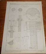 Plan D'essieux - Brisés Pour Locomotives Et Wagons. 1856. - Travaux Publics