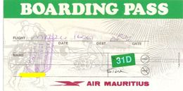 Carte D'embarquement / Boarding Pass : Air Mauritius [de Maurice à Paris-Orly] - Wereld