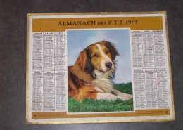 1967 ALMANACH CALENDRIER DES P.T.T, PTT, POSTES, CHIEN, OBERTHUR, ARDENNES 08 - Groot Formaat: 1961-70