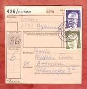 Paketkartenteil, MiF Heinemann, Gyhum Nach Bremen 1974 (44486) - Brieven En Documenten