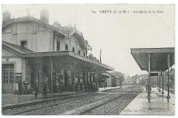 CPA GRETZ ARMAINVILLIERS TRES ANIMEE, GROSSE ANIMATION SUR LES QUAIS DE LA GARE, SEINE ET MARNE 77 - Gretz Armainvilliers