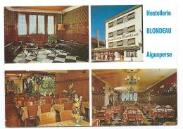 CARTE PUBLICITAIRE HOSTELLERIE BLONDEAU, BAR RESTAURANT, AIGUEPERSE, PUY DE DOME 63 - Aigueperse