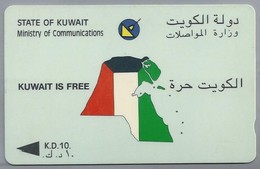 KW.- STATE OF KUWAIT MINISTRY OF COMMUNICATIONS. KUWAIT IS FREE. 2 Scans. - Koeweit