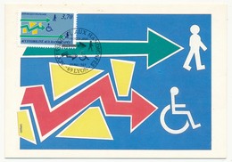 FRANCE => CARTE MAXIMUM => Accessibilité Handicapés - Lyon - 1988 - 1980-1989