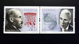 Schweden 2353/4 YT 2328/9 **/mnh, S. Ramón Y Cajal, Sp. Histologe, S. Ochoa (1905-1993), Amerikanischer Biochemiker - Unused Stamps