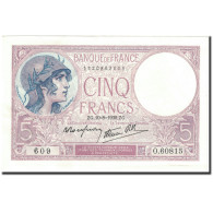 Billet, France, 5 Francs, 5 F 1917-1940 ''Violet'', 1939, 1939-08-10, SPL - 5 F 1917-1940 ''Violet''