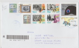 Italien XXL004 / 9 Marken 2017, Einschreiben Nach Spanien - 2011-20: Poststempel