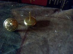 Militaria Boutons Jugulaires Kepi Ou Manchette  D Uniforme En Laiton Police Lot De 2 - Buttons