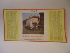 Calendrier 2 Semestres 1967 - Montfermeil Montreuil éboueurs Service Du Nettoiement - Tamaño Grande : 1961-70