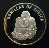 UGANDA 1000 SHILLINGS 2003 Silver Plated Bronze "Gorillas Of Africa" Free Shipping Via Registered Air Mail - Uganda