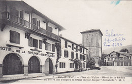ASCAIN - Place De L'église - Hotel De La Rhune Ou Pierre Loti S'inspira Et Ecrivit L'idylle Basque "ramuncho Circulée - Ascain