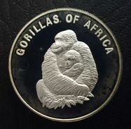 UGANDA 1000 SHILLINGS 2003 Silver Plated Bronze "Gorillas Of Africa" Free Shipping Via Registered Air Mail - Ouganda