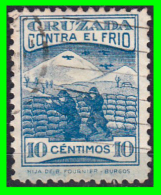 SELLO GUERRA CIVIL SOLDADO BURGOS  DIVISIÓN NAVARRA EN HUESCA 1938. CRUZADA CONTRA EL FRÍO.10 Ctms - War Tax