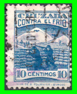 SELLO GUERRA CIVIL SOLDADO BURGOS  DIVISIÓN NAVARRA EN HUESCA 1938. CRUZADA CONTRA EL FRÍO.10 Ctms - Kriegssteuermarken
