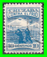 SELLO GUERRA CIVIL SOLDADO BURGOS  DIVISIÓN NAVARRA EN HUESCA 1938. CRUZADA CONTRA EL FRÍO.10 Ctms - Impots De Guerre