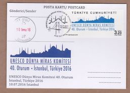 AC - TURKEY POSTAL STATIONARY - UNESCO WORLD HERITAGE COMMITTEE 40th SESSION ISTANBUL 10 JULY 2016 - Postwaardestukken