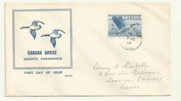 THEME OISEAUX OIES DU CANADA SUR LETTRE OBLITREE 03/11/1952 - Oche