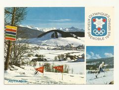 THEME JEUX OLYMPIQUE  GRENOBLE  CARTE POSTALE AUTRANS + OBLITERATION JO GRENOBLE 1968  SUPERBE - Inverno1968: Grenoble