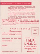 CARTE DE CORRESPONDANCE - COMMANDE DES BROCHURE POUR DES COURS AVEC L INSTITUT POLYTECHNIQUE A BOULOGNE SUR SEINE - Diplômes & Bulletins Scolaires