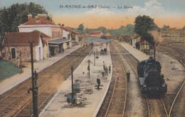 Saint-André Le Gaz - La Gare - Très Belle Carte Colorisée, état Parfait - Saint-André-le-Gaz