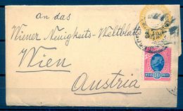 BRASIL , FAJA POSTAL CIRCULADA A VIENA , FRANQUEO COMPLEMENTARIO , LLEGADA - Briefe U. Dokumente