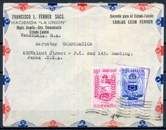 1954 , VENEZUELA , ESTADO FALCÓN - READING , SOBRE CIRCULADO , TRÁNSITO CARACAS - Venezuela