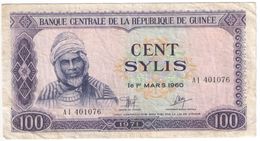 100 SYLIS/Banque Centrale De La République De GUINEE /1960/1971                                              BILL174 - Guinee