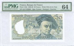 FRANCE 50 FRANCS 1989 PMG 64 UNC  Free Shipping Via Registered Air Mail - 50 F 1976-1992 ''quentin De La Tour''