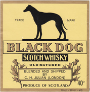 Scotch Whisky  " BLACK DOG "  Produce Of Scotland / Chien / Hond - Whisky